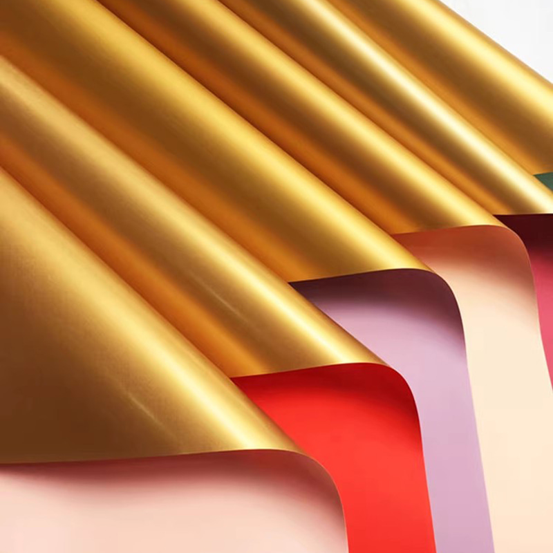 MYHC-17 yksipuolinen Flash Gold, kaksipuolinen kaksivärinen, helmiäiskalvo, kukkakäärepaperi