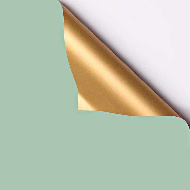 MYHC-17 yksipuolinen Flash Gold, kaksipuolinen kaksivärinen, helmiäiskalvo, kukkakäärepaperi