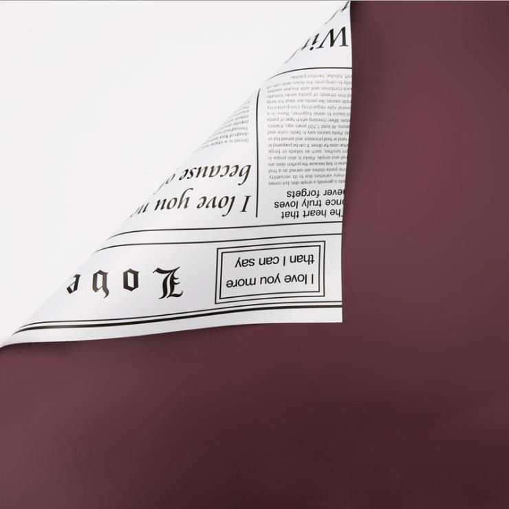 MYHC-23 yksipuolinen sanomalehtityyppinen, kaksipuolinen ja kaksivärinen lehmännahkainen kukkapakkauskalvo