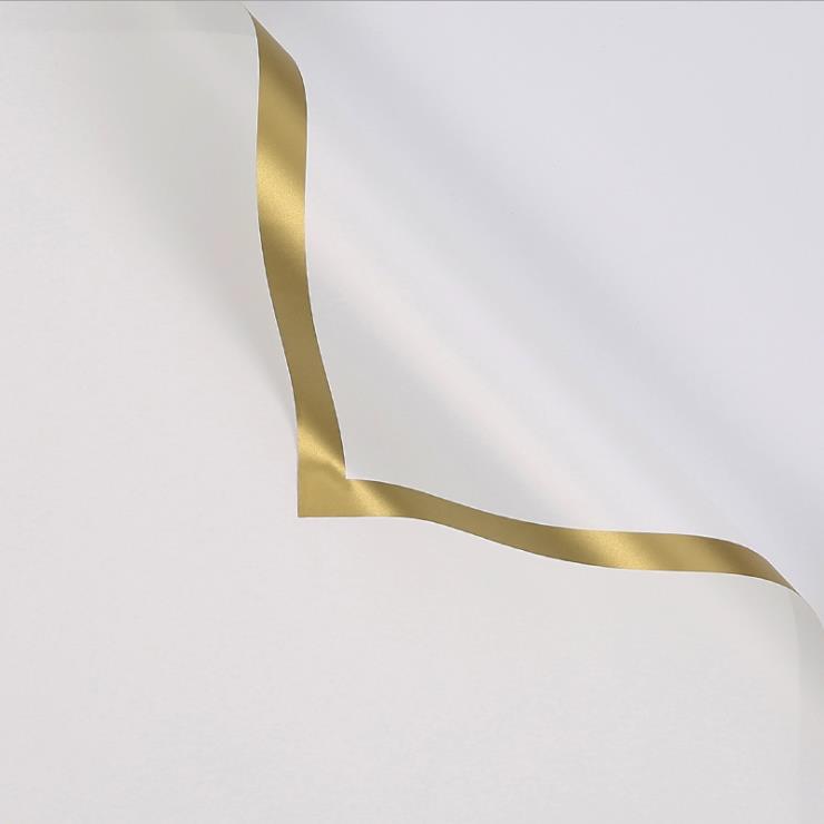 MYHC-27 Gold Edge, kiinteä helmiäiskalvo, kukkakäärepaperi