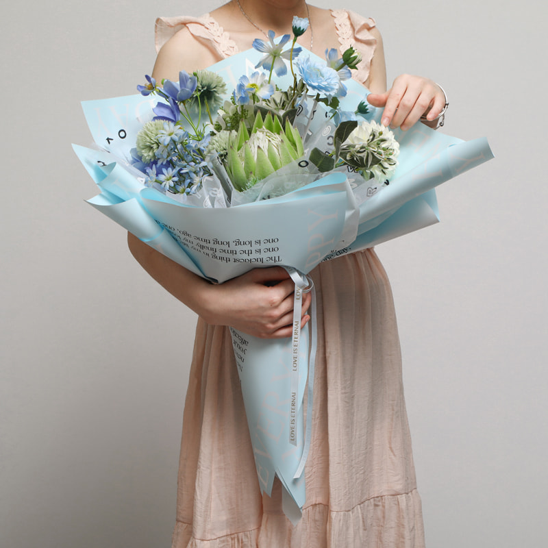 MYHC-38 INS Englanti Gradient Bopp Cowhide Flowers -käärepaperi