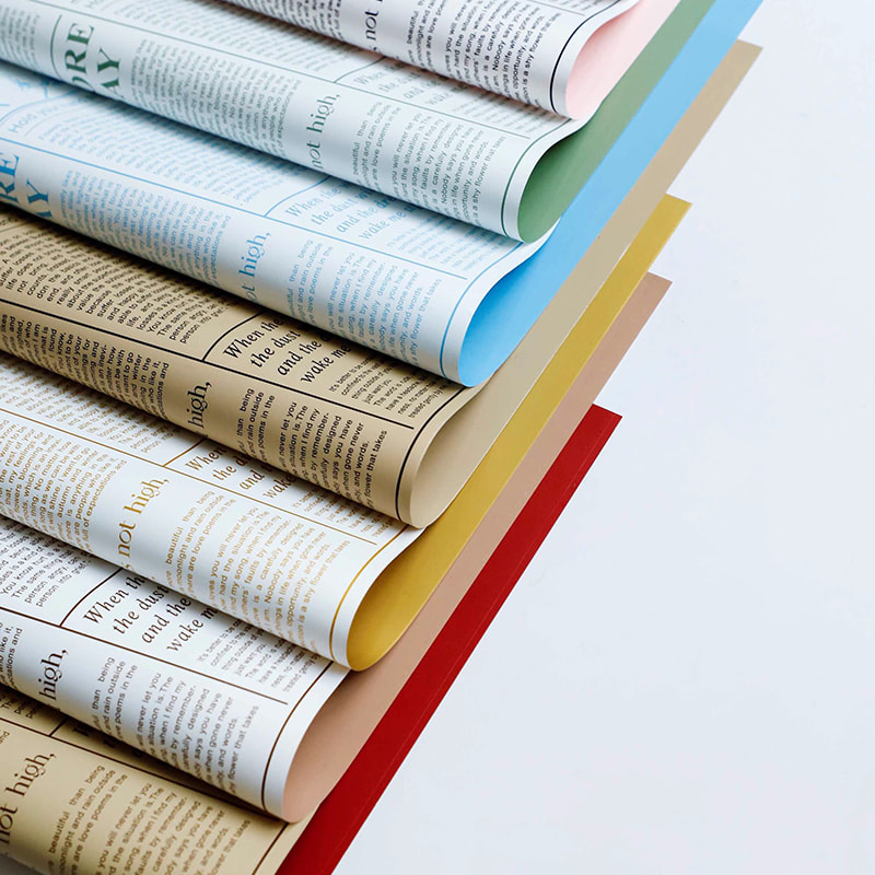 MYHC-41 yksipuolinen sanomalehti, lehmännahkaiset kukat käärepaperi