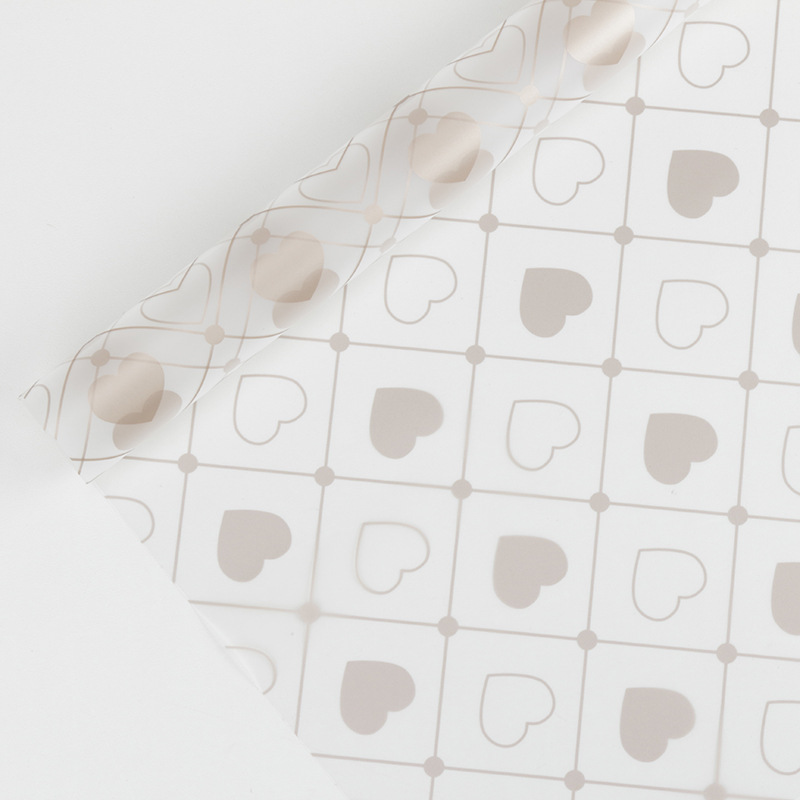 MYHC-60 yksivärinen Love Plaid Pattern -kuvioinen läpinäkyvä kukkapakkauskalvo
