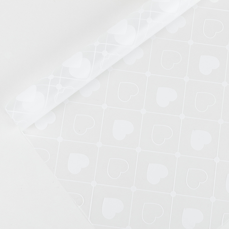 MYHC-60 yksivärinen Love Plaid Pattern -kuvioinen läpinäkyvä kukkapakkauskalvo