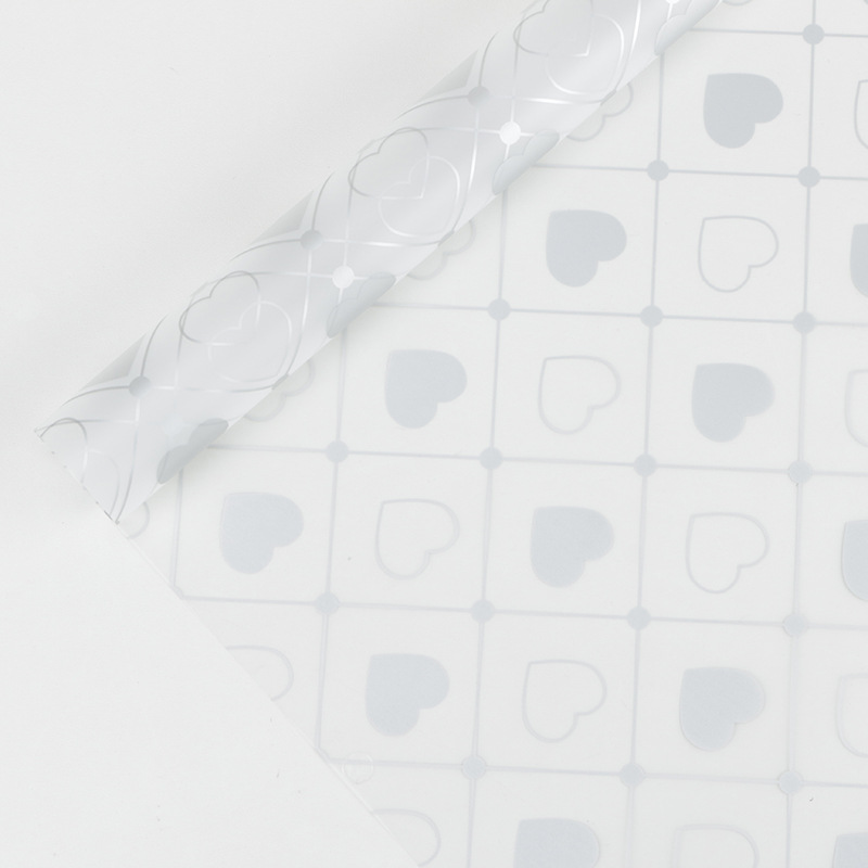 MYHC-60 yksivärinen Love Plaid Pattern -kuvioinen läpinäkyvä kukkapakkauskalvo