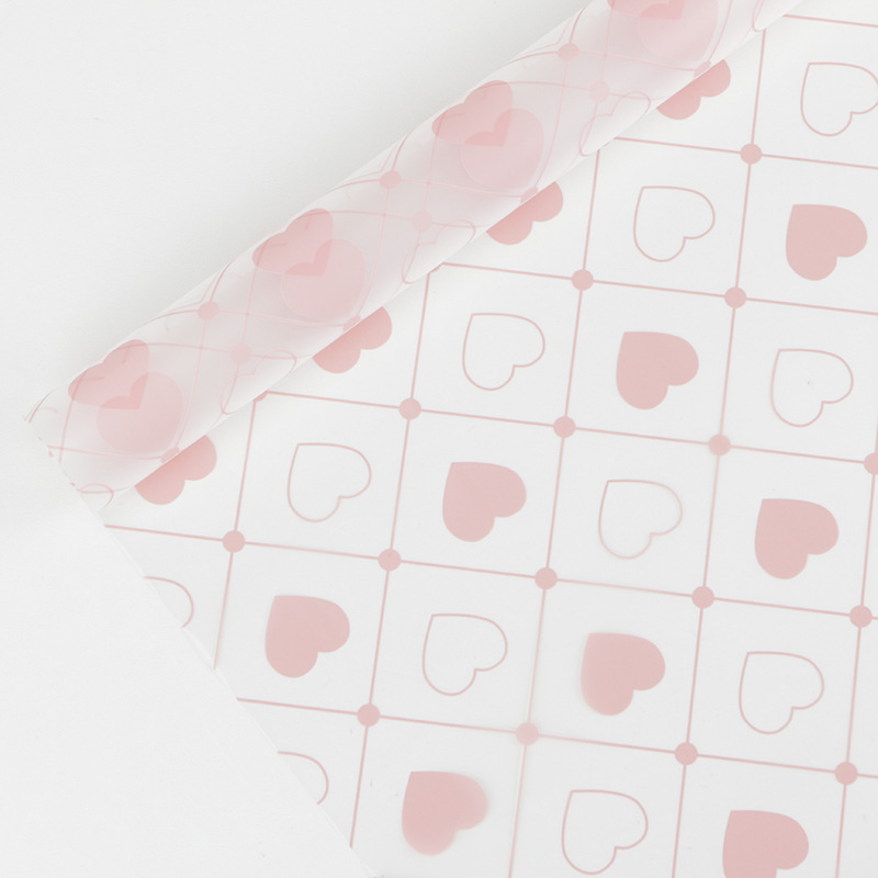 MYHC-60 yksivärinen Love Plaid Pattern -kuvioinen läpinäkyvä kukkapakkauskalvo