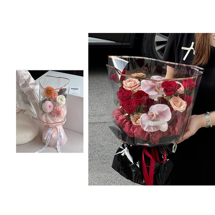 MYHC-70 Gold Line Plastic Flowers Opp -pakkauspaperi