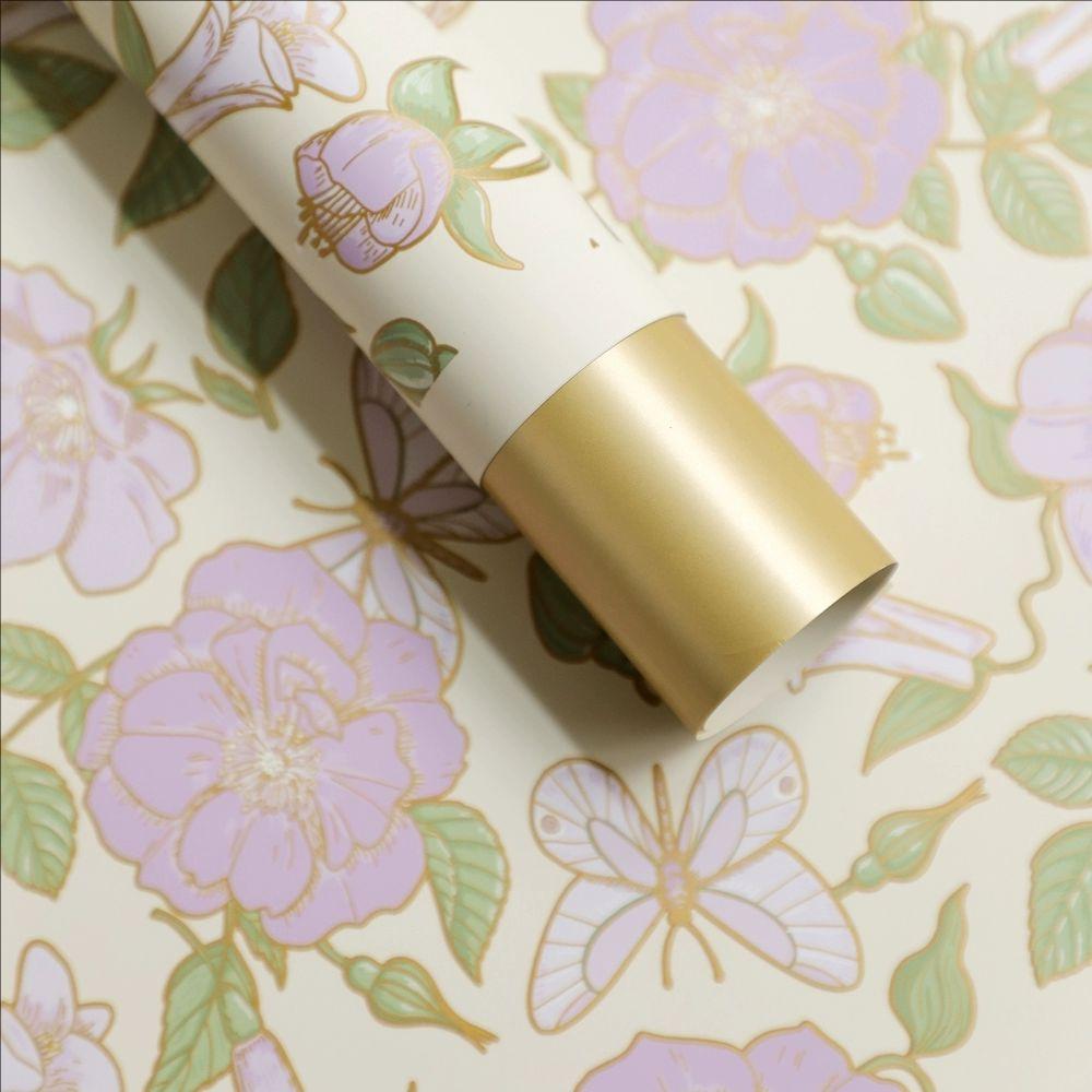 MYHC-76 kultareunainen vintage Camellia Pattern helmiäiskalvo, kukka käärepaperi