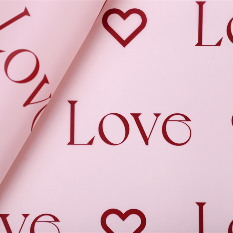Love Letters Print Design Kukkakääre Nossa-paperi vedenpitävällä pinnoitteella Värikäs