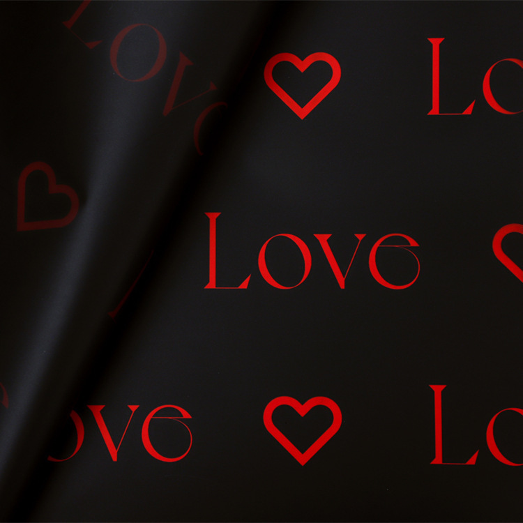 Love Letters Print Design Kukkakääre Nossa-paperi vedenpitävällä pinnoitteella Värikäs