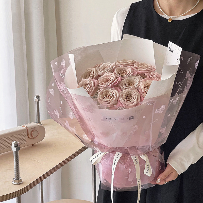 Love Print Design Kukkapakkauspaperi Vedenpitävä paksunnettu, yhdeltä puolelta päällystetty
