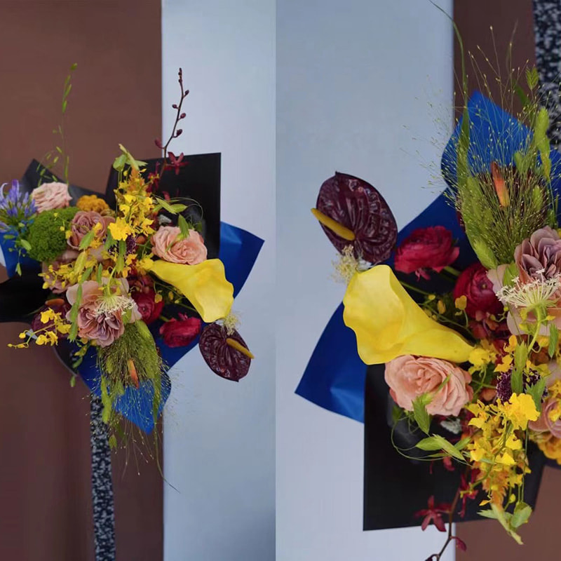 Premium Gradient Flower Bouquet -käärepaperi