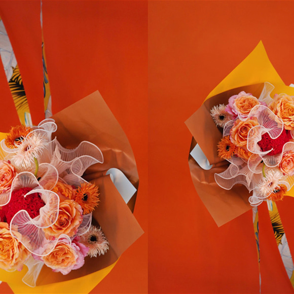 Premium Gradient Flower Bouquet -käärepaperi