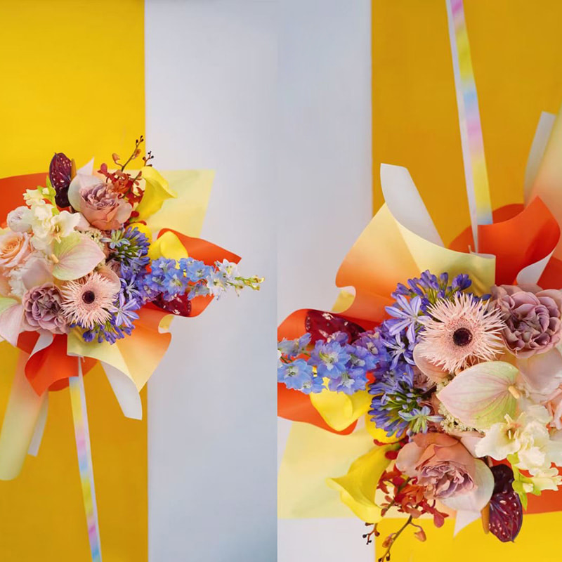 Premium Gradient Flower Bouquet -käärepaperi